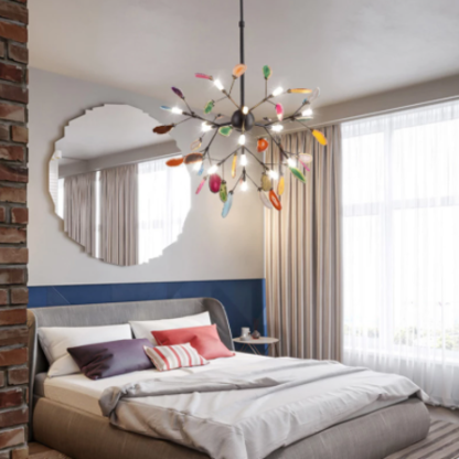 Nordic LED Achat Kreativer Bunter Kronleuchter