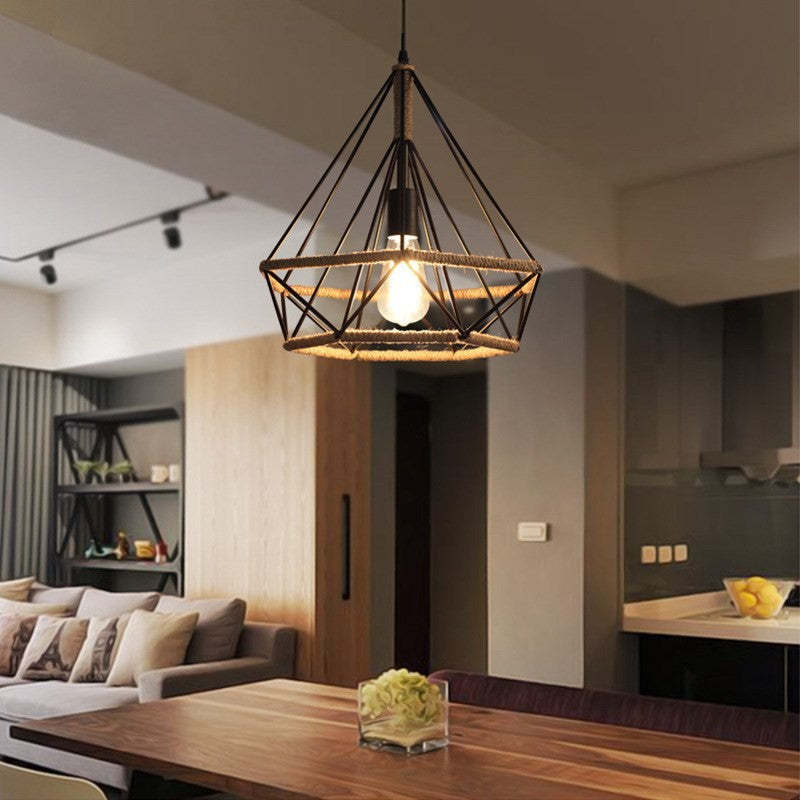 Landleben Diamond Pendelleuchte Schwarz Metall Küche/Cafe | Las Sola