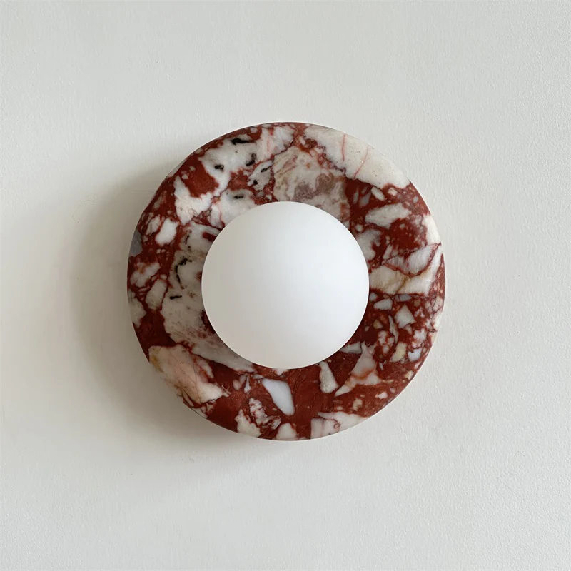 Elif Modern Round Marble Wall Light Shades Bedroom Living Room