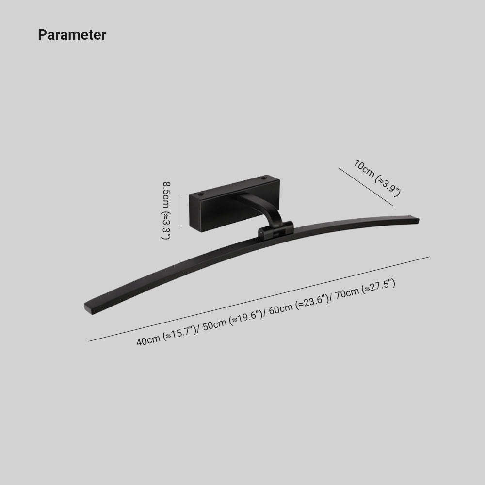 Edge Modern Curved Mirror Front LED Wandleuchte Schwarz/Weiß Badezimmer Metall