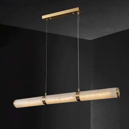 Eira Minimalistisch Alabaster Linear Pendelleuchte-Las Sola