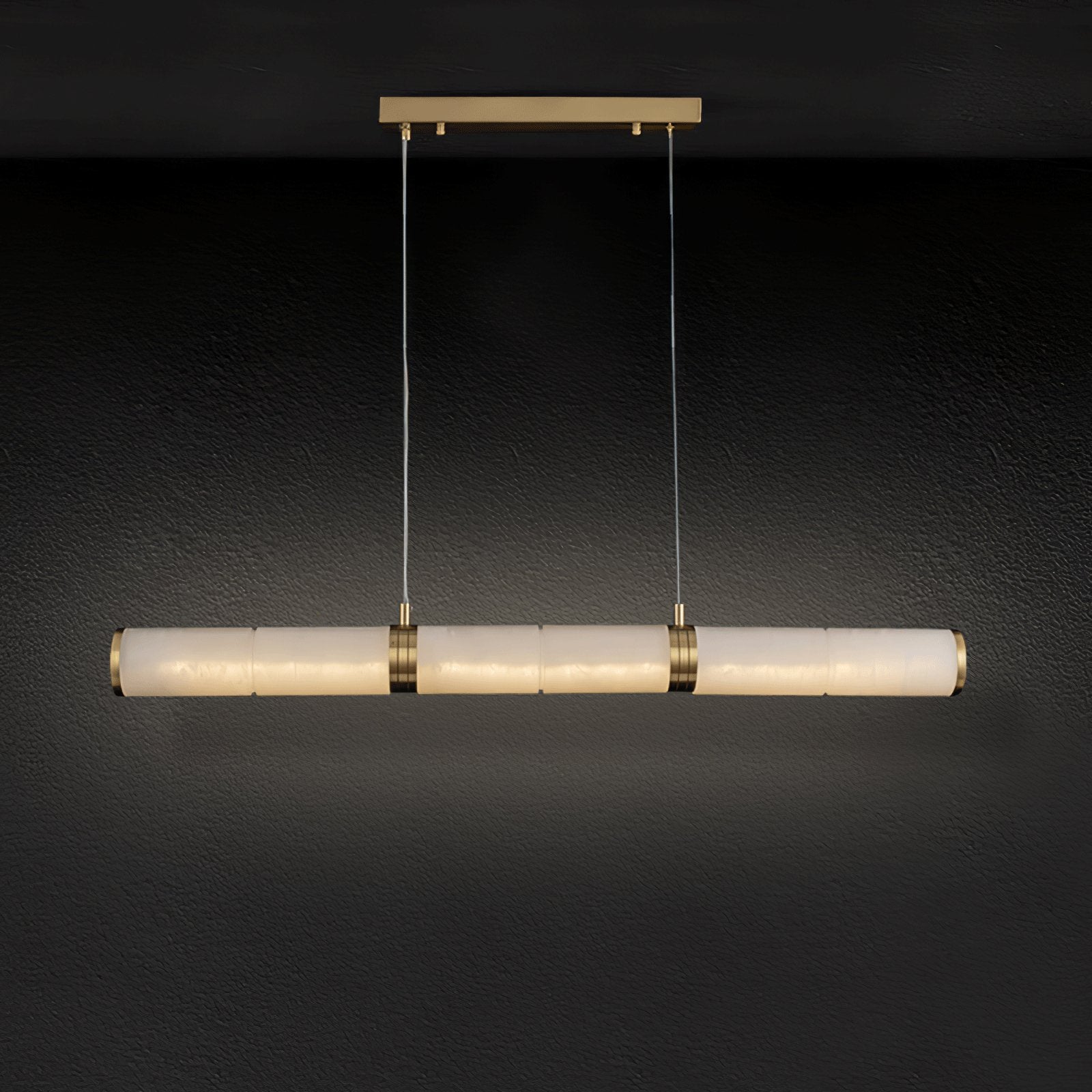 Eira Minimalistisch Alabaster Linear Pendelleuchte-Las Sola