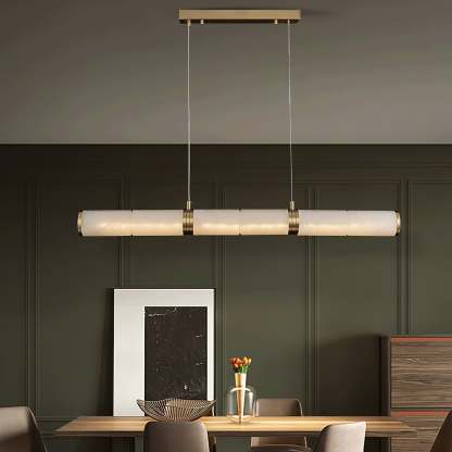 Eira Minimalistisch Alabaster Linear Pendelleuchte-Las Sola