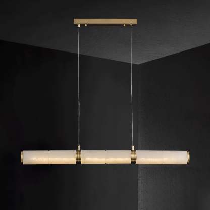 Eira Minimalistisch Alabaster Linear Pendelleuchte-Las Sola