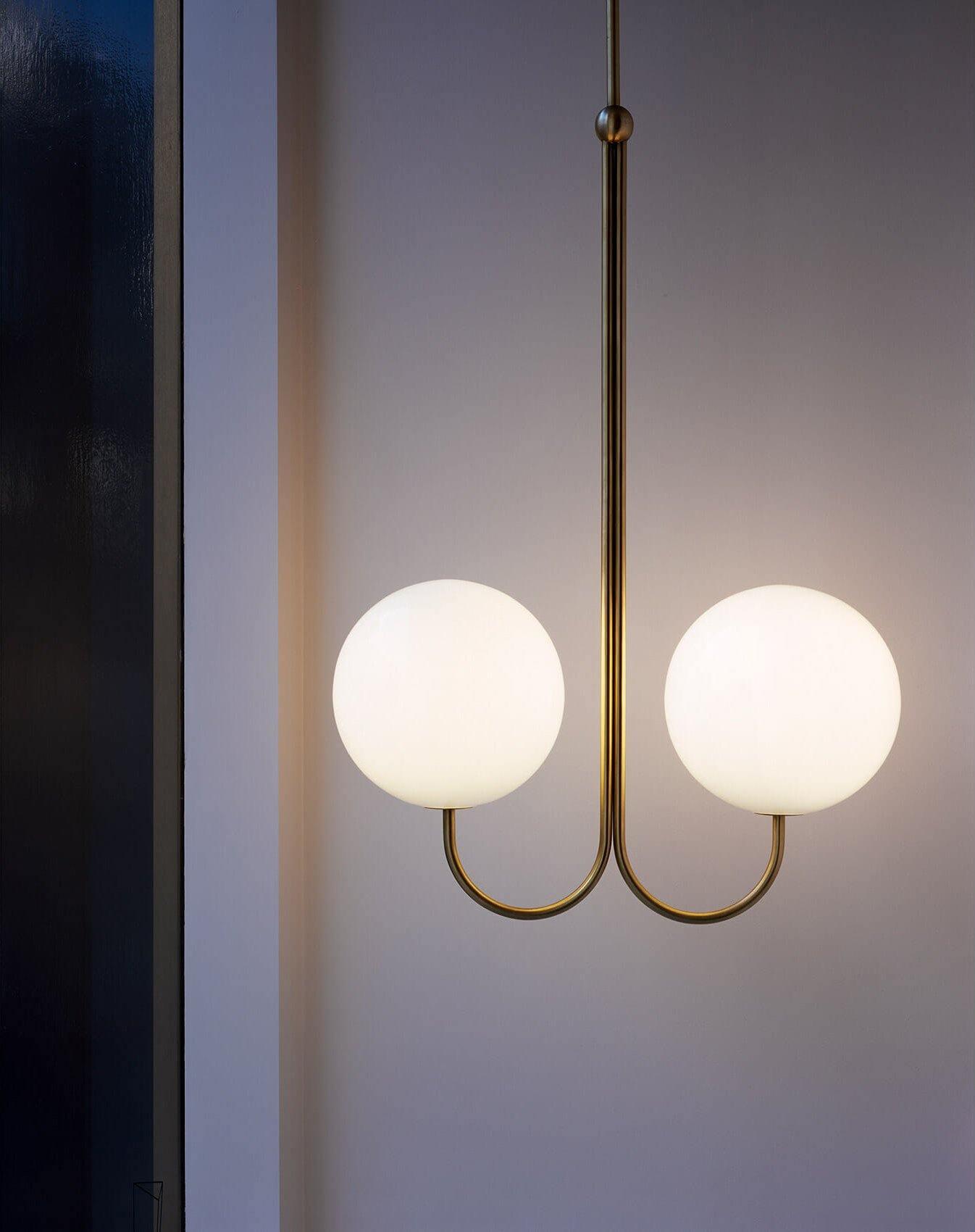 Mirelent Elegante Hängeleuchte aus Metall und Glas-Las Sola
