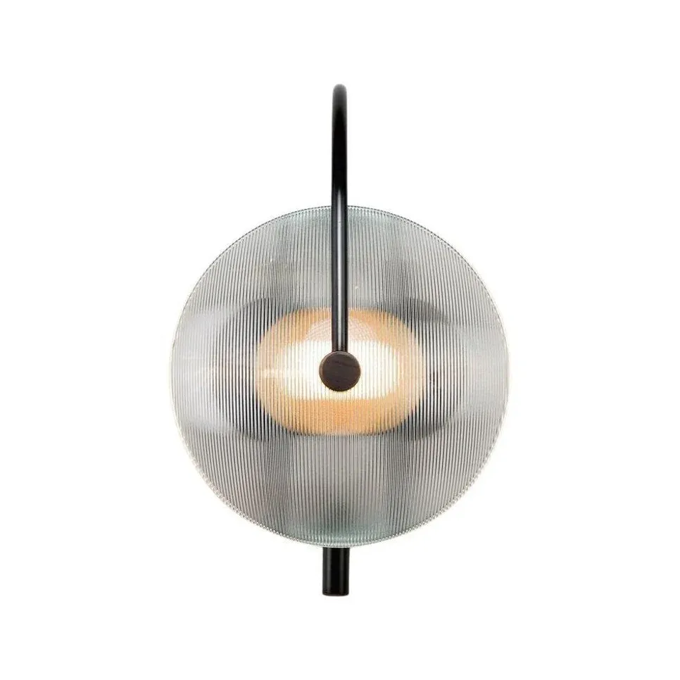 Elif Modern Black Gold Metal Glass Wall Lamp Dining Room Bedroom
