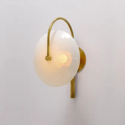 Elif Modern Black Gold Metal Glass Wall Lamp Dining Room Bedroom