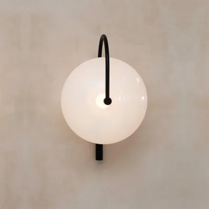 Elif Modern Black Gold Metal Glass Wall Lamp Dining Room Bedroom