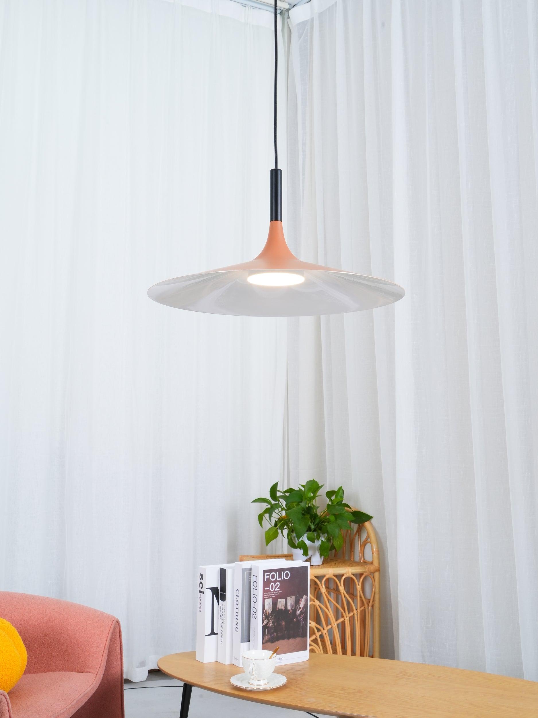 Lustra Pendelleuchte Aluminium Flach Scheibe-Las Sola