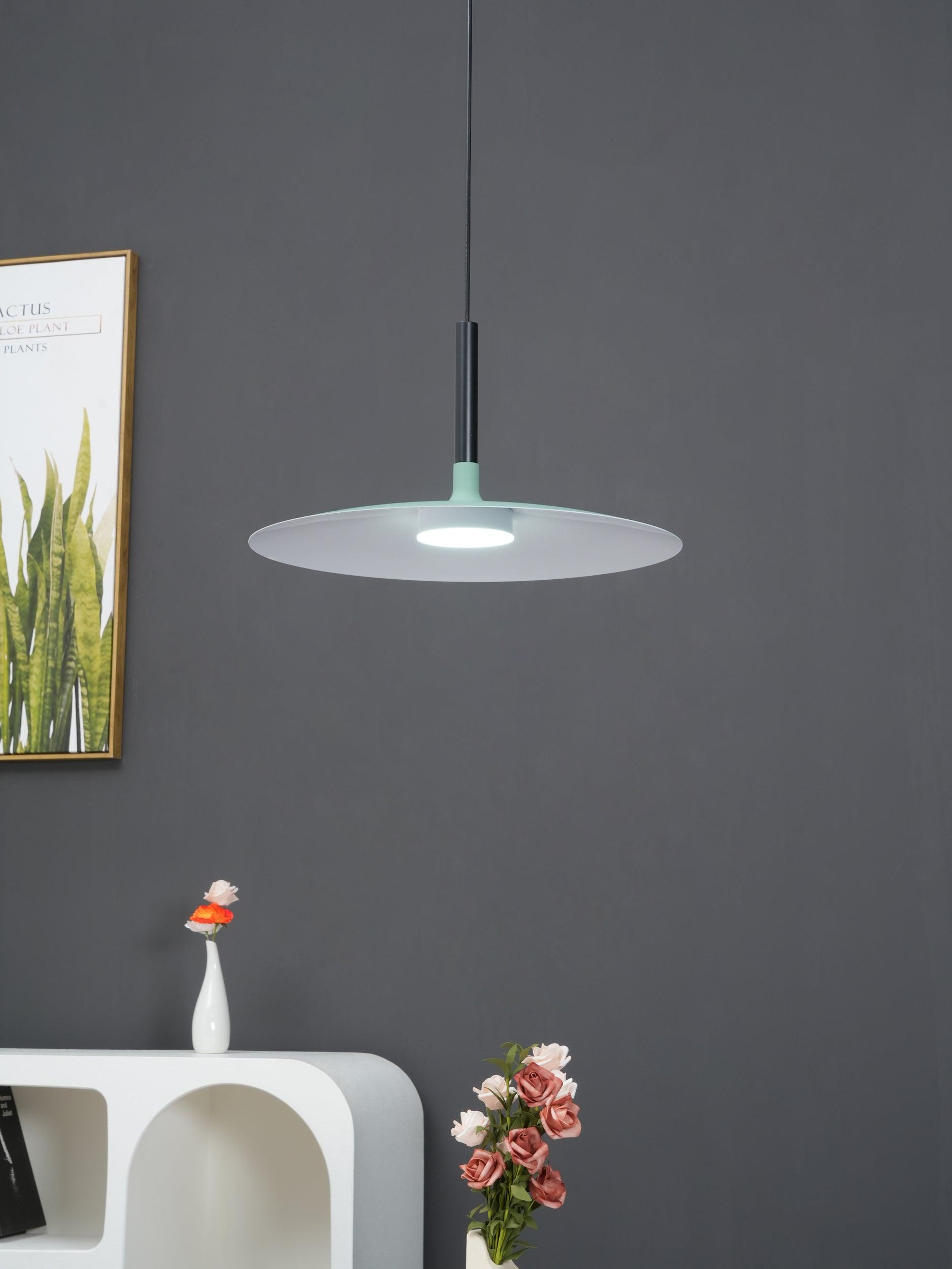 Lustra Pendelleuchte Aluminium Flach Scheibe-Las Sola