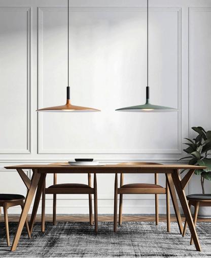 Lustra Pendelleuchte Aluminium Flach Scheibe-Las Sola