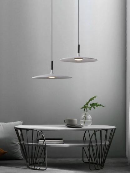Lustra Pendelleuchte Aluminium Flach Scheibe-Las Sola