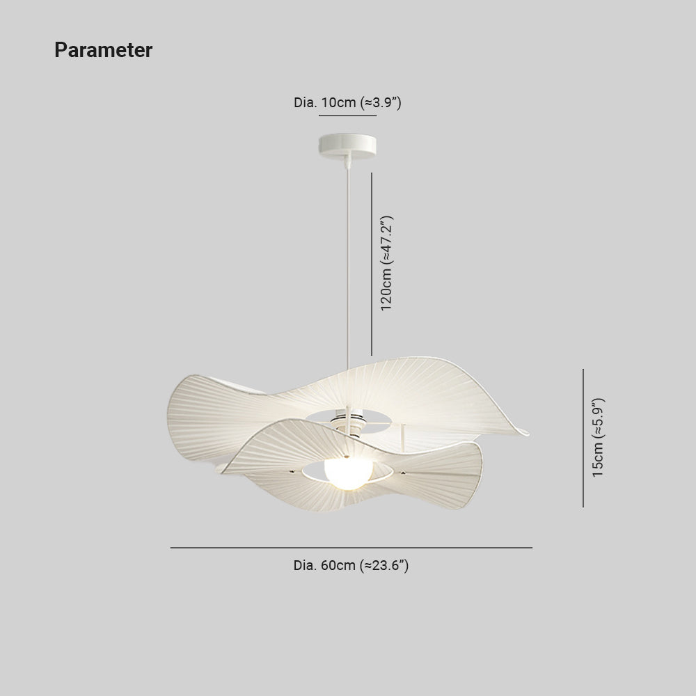 Renée Modern LED Pendelleuchte Weiß Metall Stoff Wohnzimmer