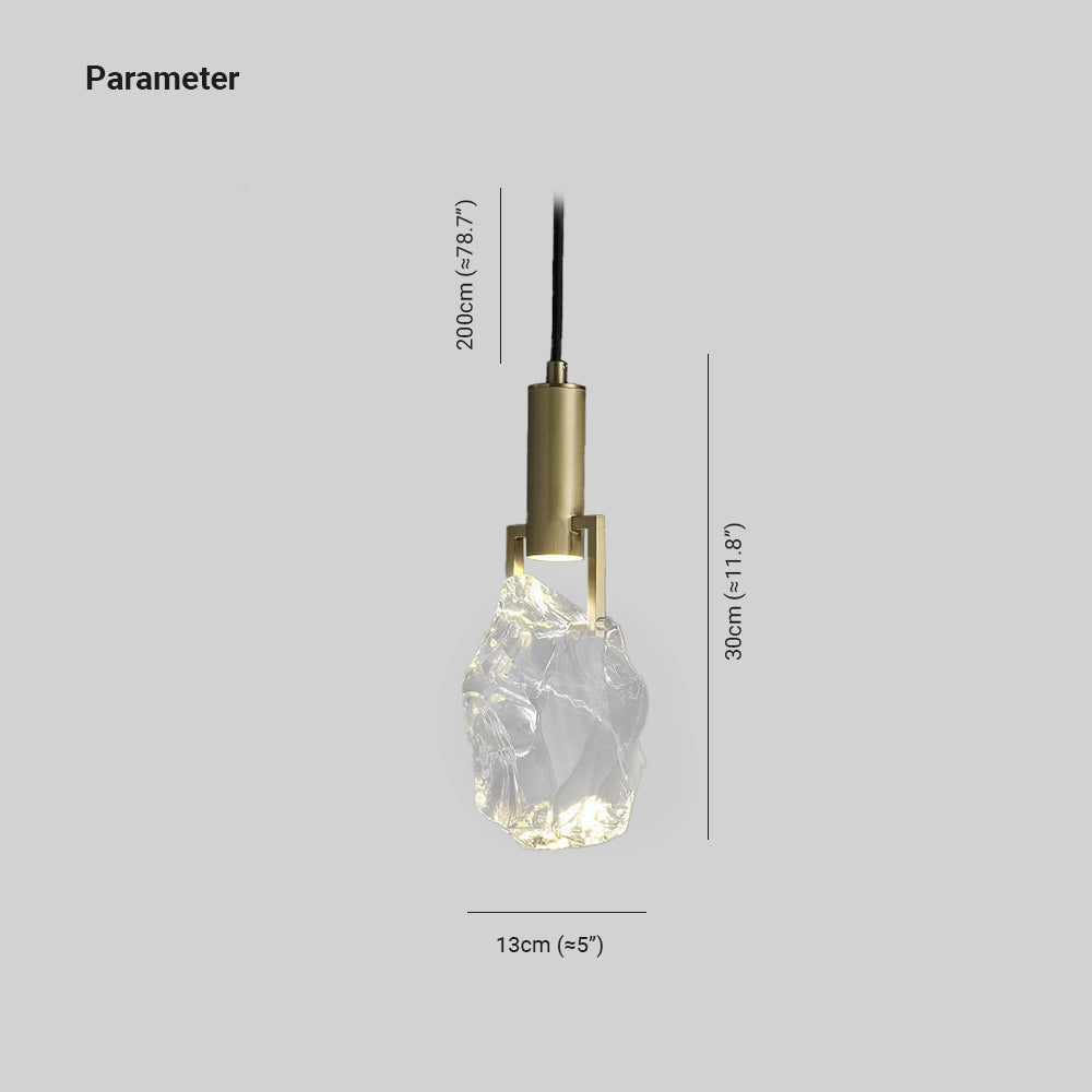 Kristy Modern Drop Crystal Pendant Light, Brass