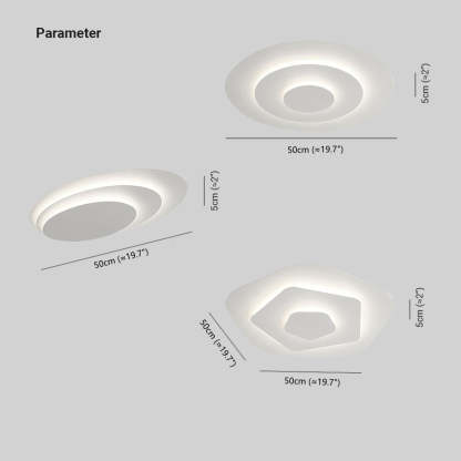 Quinn Modern Rund LED Deckenleuchte Weiß Wohn/Schlafzimmer