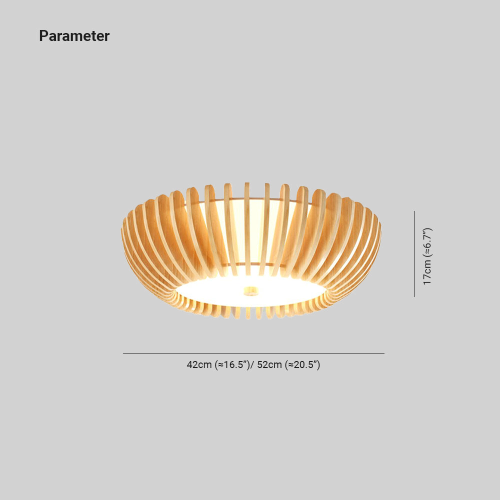 Ozawa Modern LED Deckenleuchte Schlafzimmer/Wohnzimmer Innen Holz
