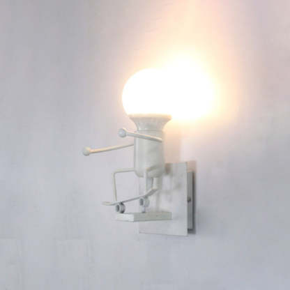 Luxo Modern LED Wandleuchte Weiß/Schwarz Bade/Wohnzimmer Metall