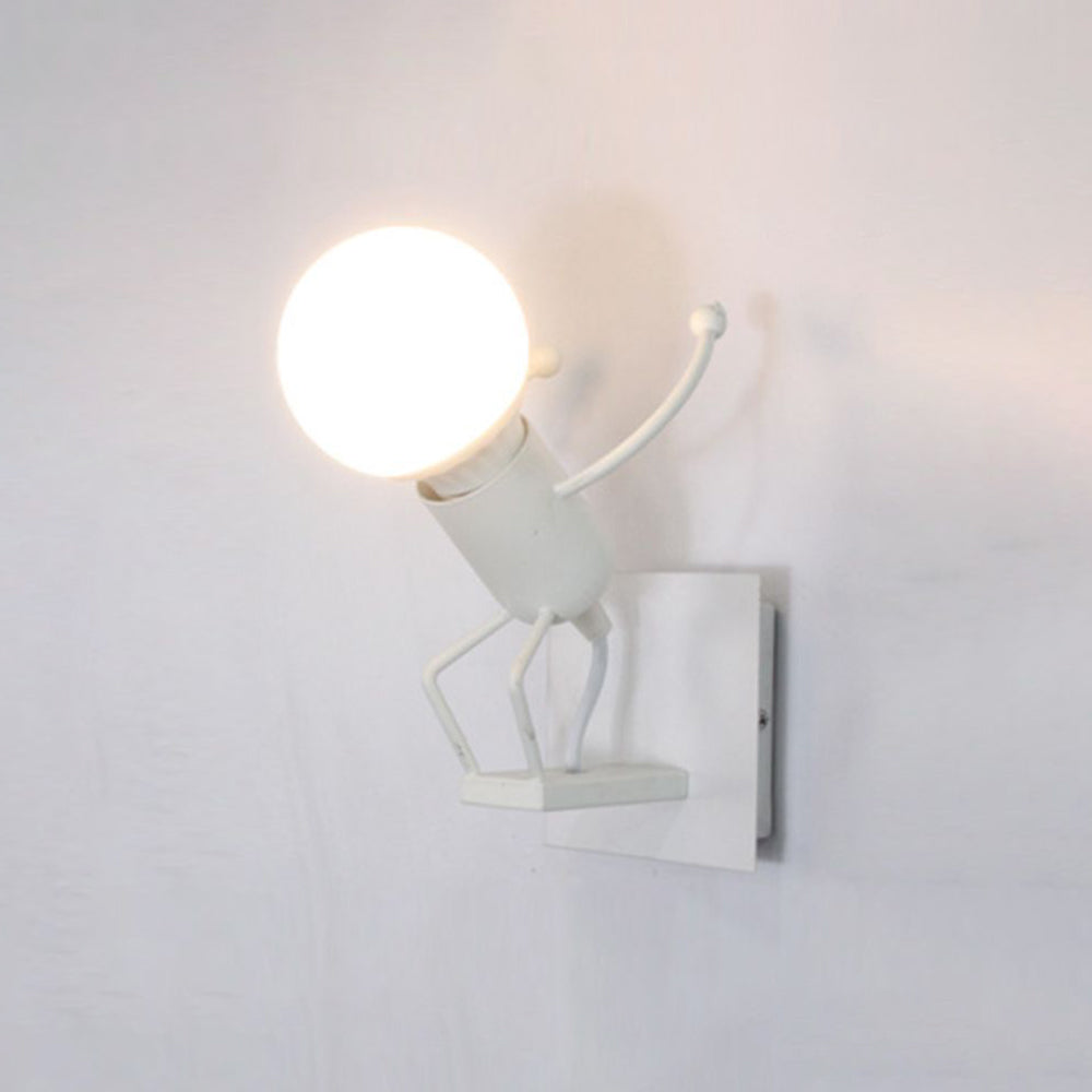 Luxo Modern LED Wandleuchte Weiß/Schwarz Bade/Wohnzimmer Metall