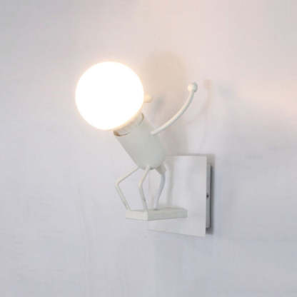Luxo Modern LED Wandleuchte Weiß/Schwarz Bade/Wohnzimmer Metall