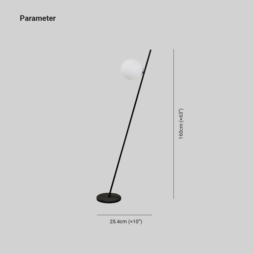 Valentina Minimalistic Black Orb Linear Floor Lamp, Living room