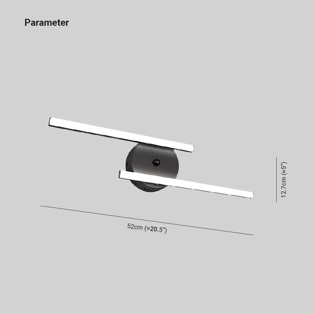 Alana Modern Bi-Linear LED Vanity Wall Lamp, Black/Silver