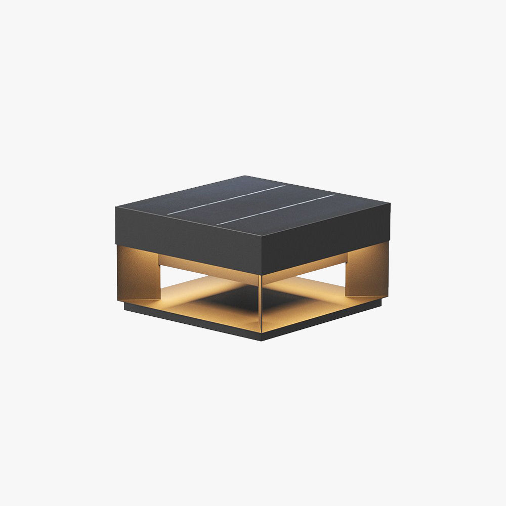 Riley Modern LED Außensokelleuchte Schwarz Garten/Terrasse Solar