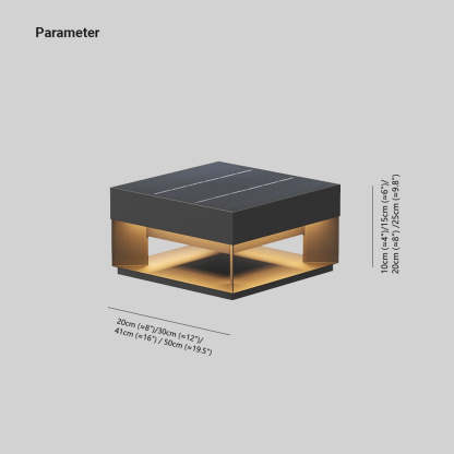 Riley Modern Solar-LED-Außenleuchte Quadratisch, Gold-Grau, Garten, Metall