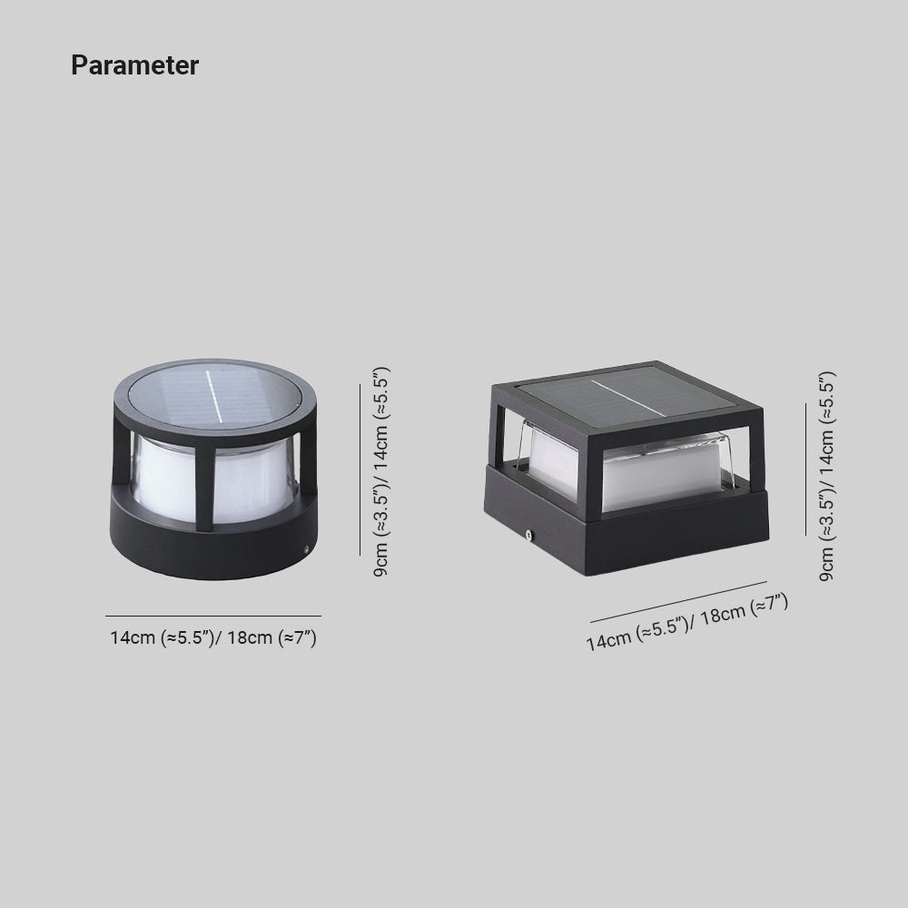 Riley Modern Cube/Cylinder Metal Lamp Outdoor, Black