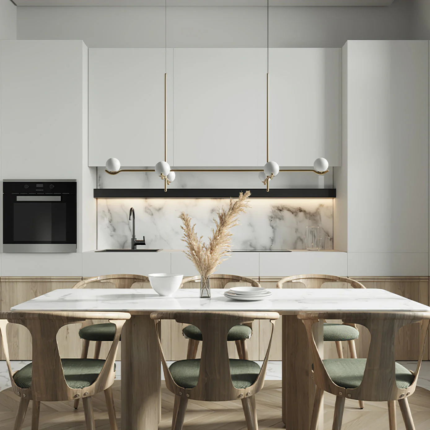 Alessio Minimalism Metal Glass Pendant Light Dining Room Bedroom