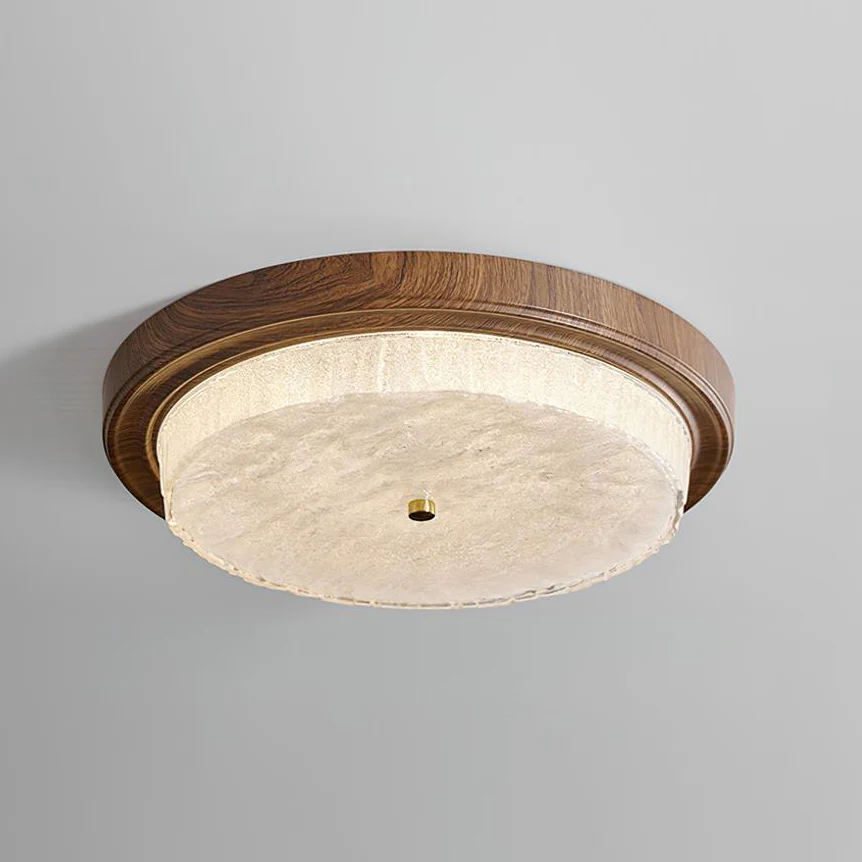 DS010Ozawa Welliges Wasser Holz Rund Deckenlampe Schlafzimmer EsszimmerDS021