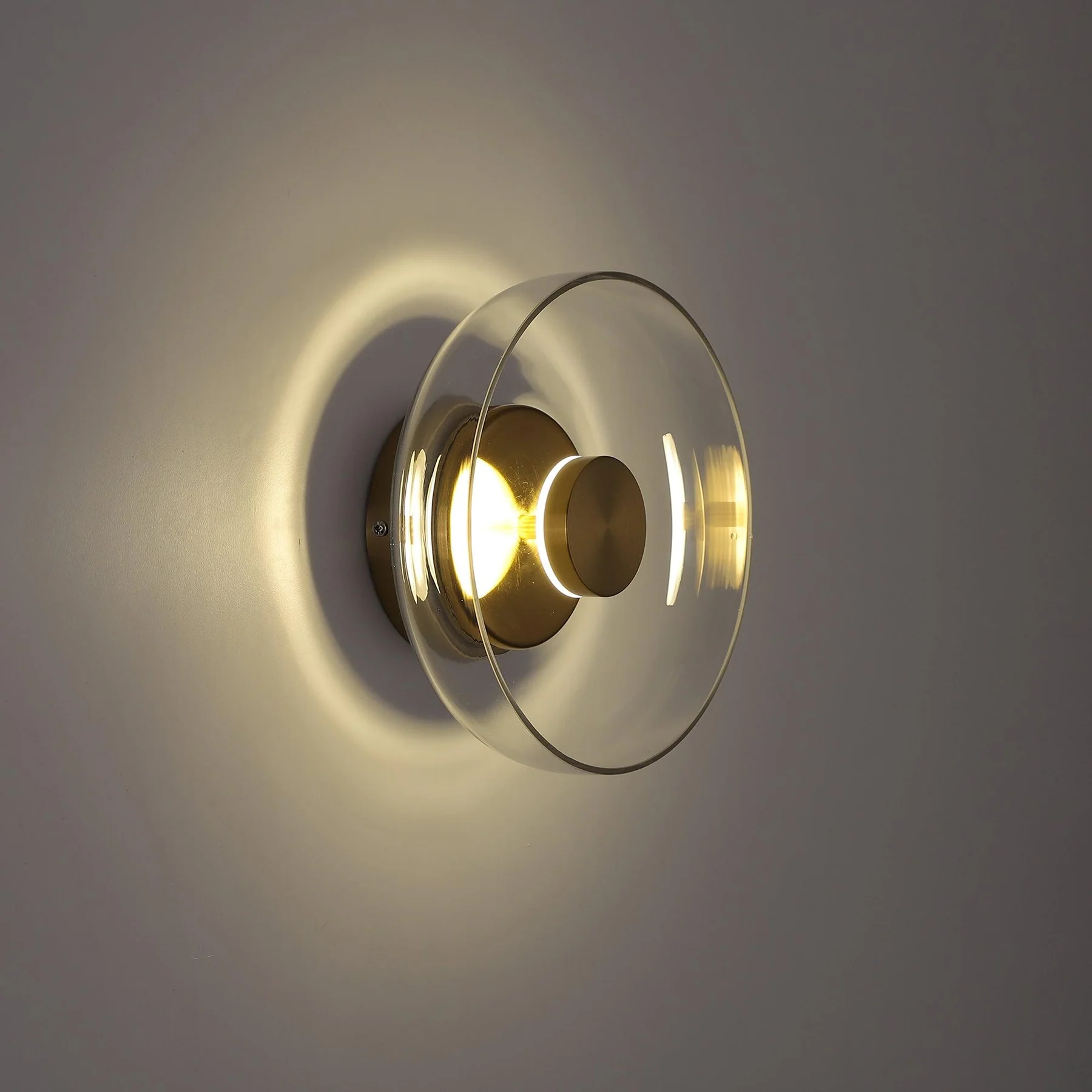 Hailie Moderne Runde Schüssel Glas Wandleuchte Rollos Schlafzimmer Flur