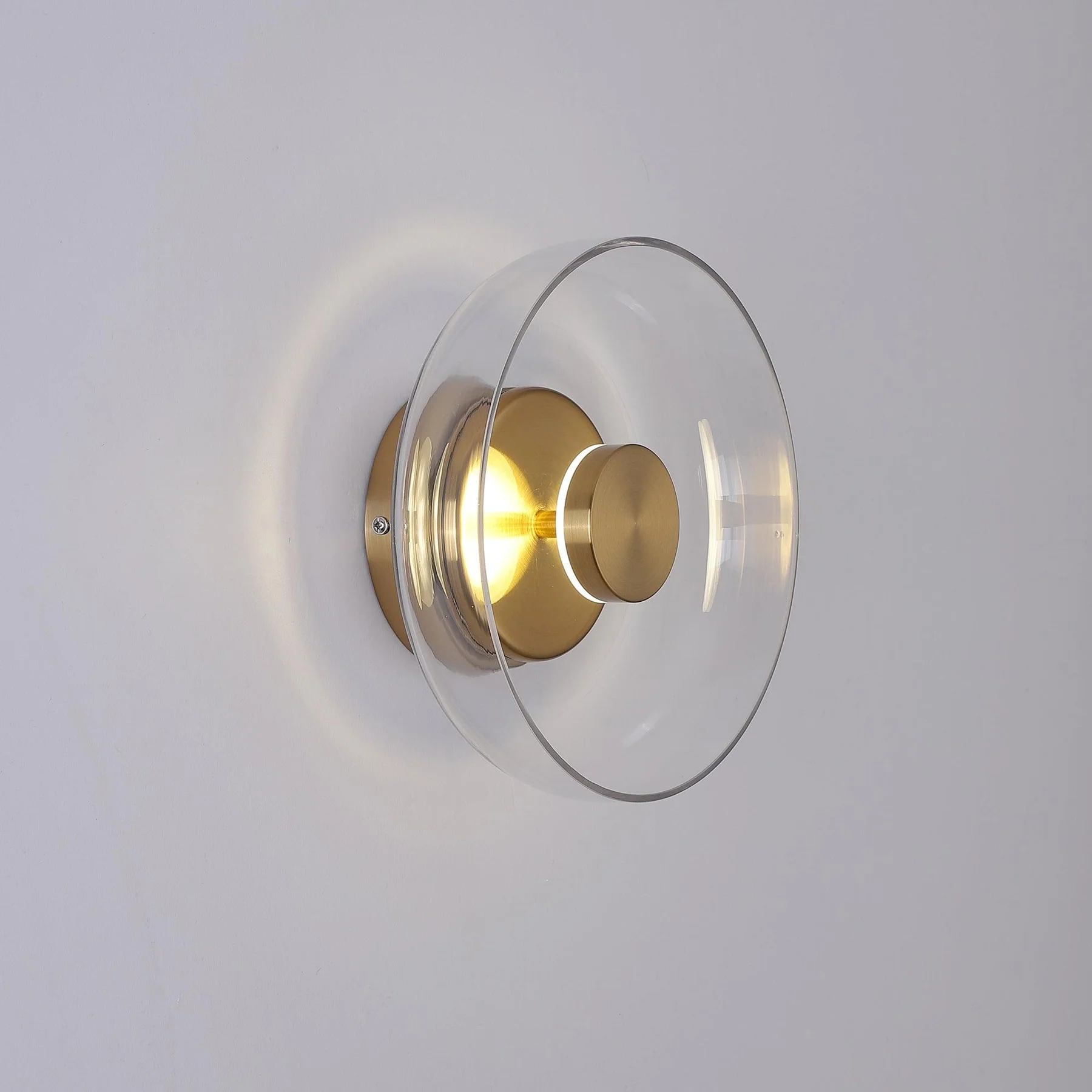 Hailie Moderne Runde Schüssel Glas Wandleuchte Rollos Schlafzimmer Flur