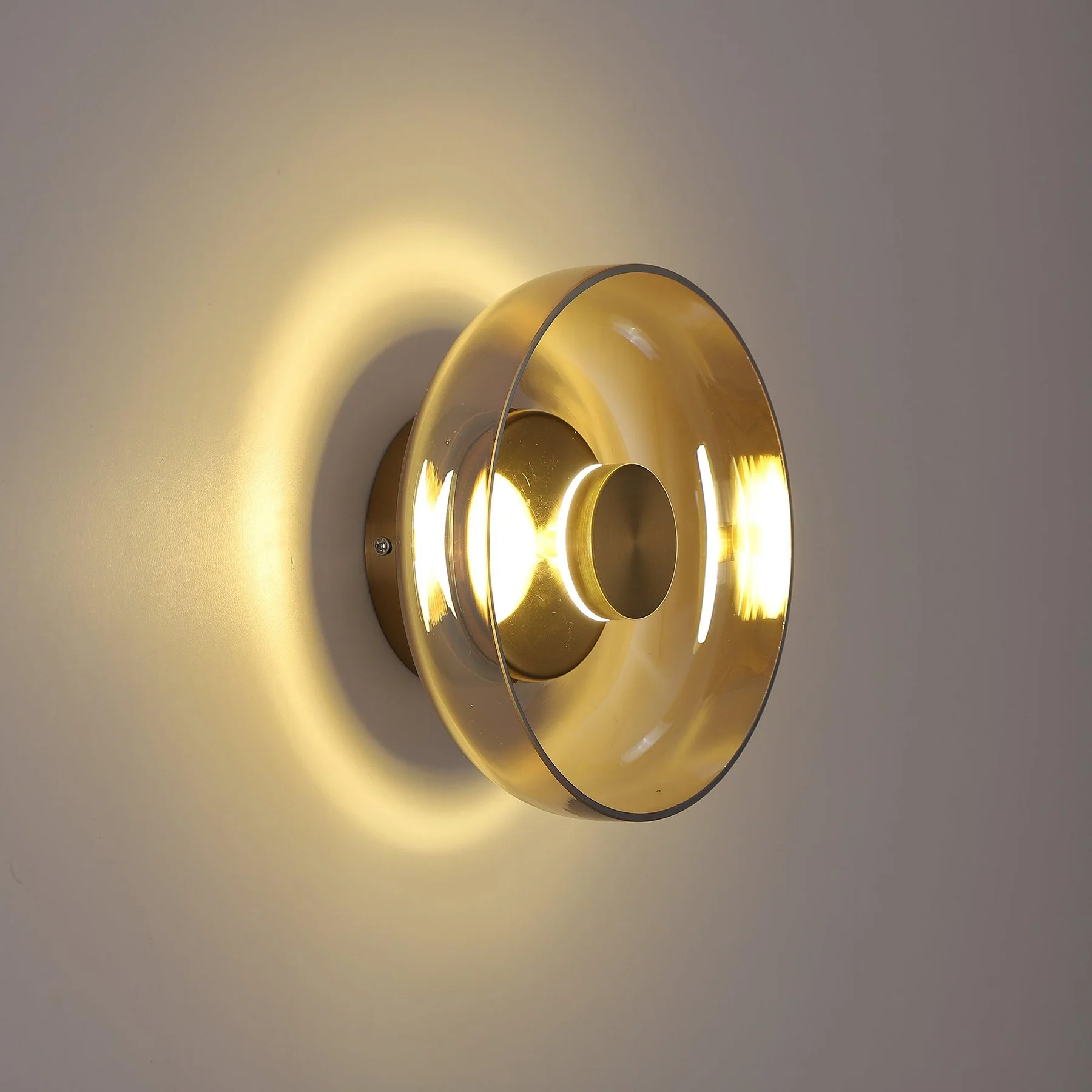 Hailie Moderne Runde Schüssel Glas Wandleuchte Rollos Schlafzimmer Flur