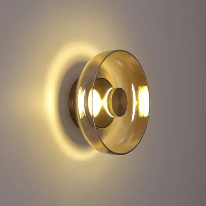 Hailie Moderne Runde Schüssel Glas Wandleuchte Rollos Schlafzimmer Flur