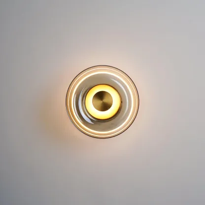 Hailie Moderne Runde Schüssel Glas Wandleuchte Rollos Schlafzimmer Flur