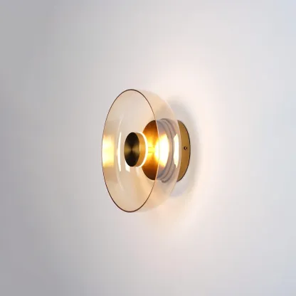Hailie Moderne Runde Schüssel Glas Wandleuchte Rollos Schlafzimmer Flur