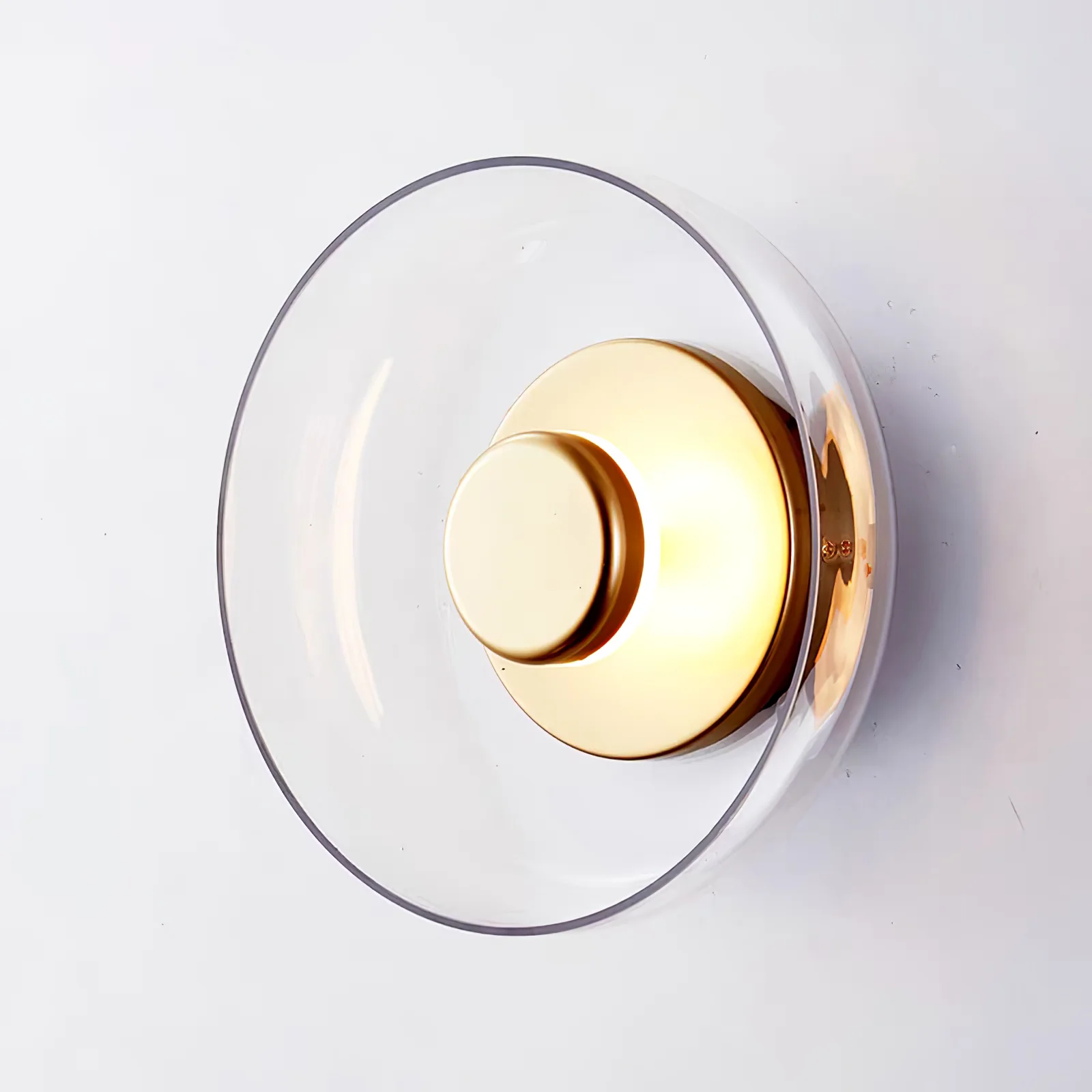 Hailie Moderne Runde Schüssel Glas Wandleuchte Rollos Schlafzimmer Flur