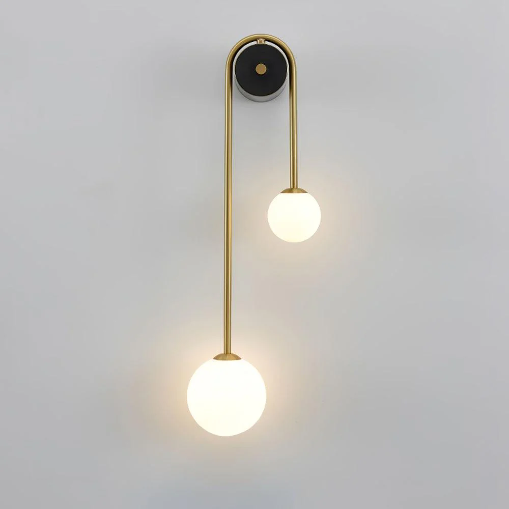 Edge Minimalism Metal Gray Black Brass Glass Wall Lamp Bedroom Living Room