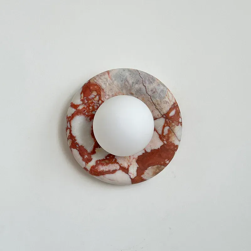 Elif Modern Round Marble Wall Light Shades Bedroom Living Room