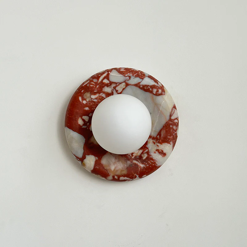 Elif Modern Round Marble Wall Light Shades Bedroom Living Room