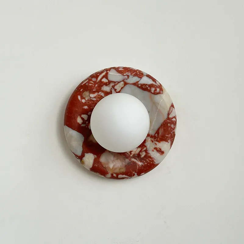 Elif Modern Round Marble Wall Light Shades Bedroom Living Room