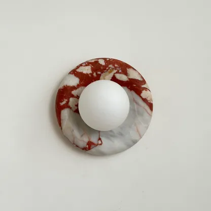 Elif Modern Round Marble Wall Light Shades Bedroom Living Room