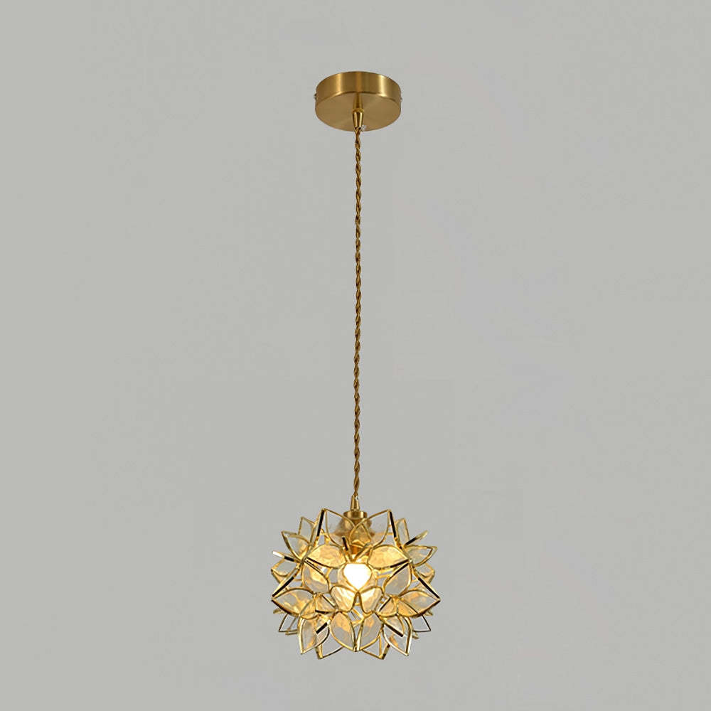 Pendelleuchte Leuchte Messing Glas Luxus Wohn Zimmer | Las Sola