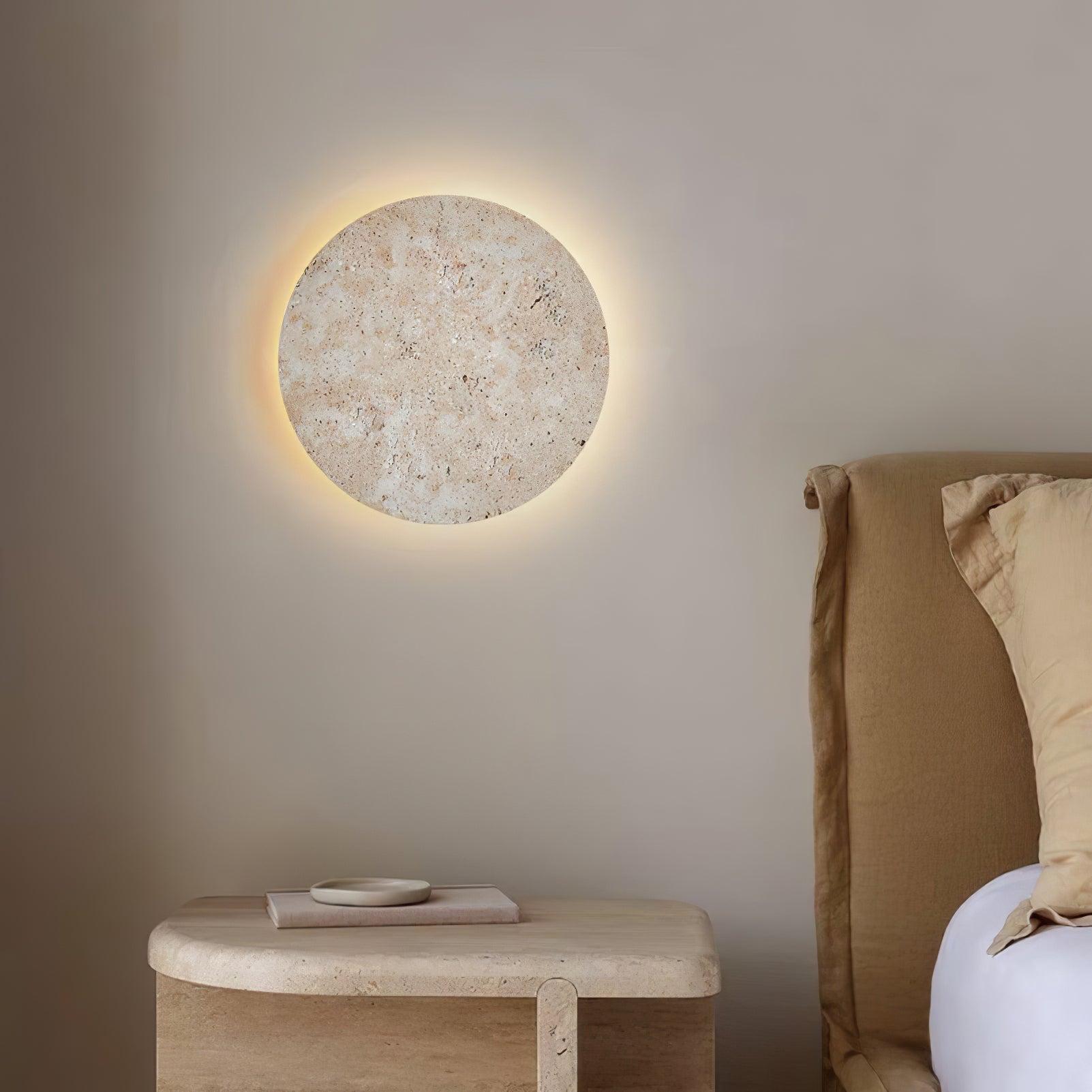 Aurzoren Minimalistische Travertin Wandleuchte-Las Sola