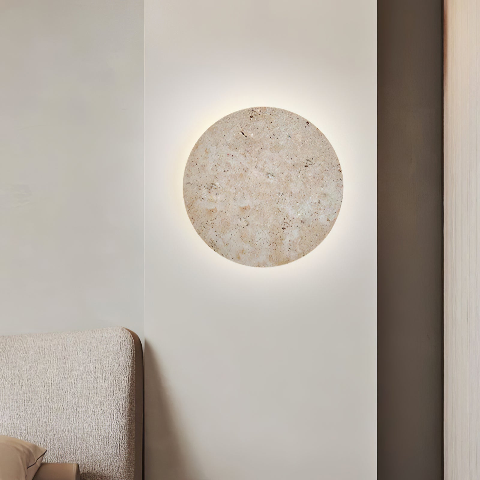 Aurzoren Minimalistische Travertin Wandleuchte-Las Sola
