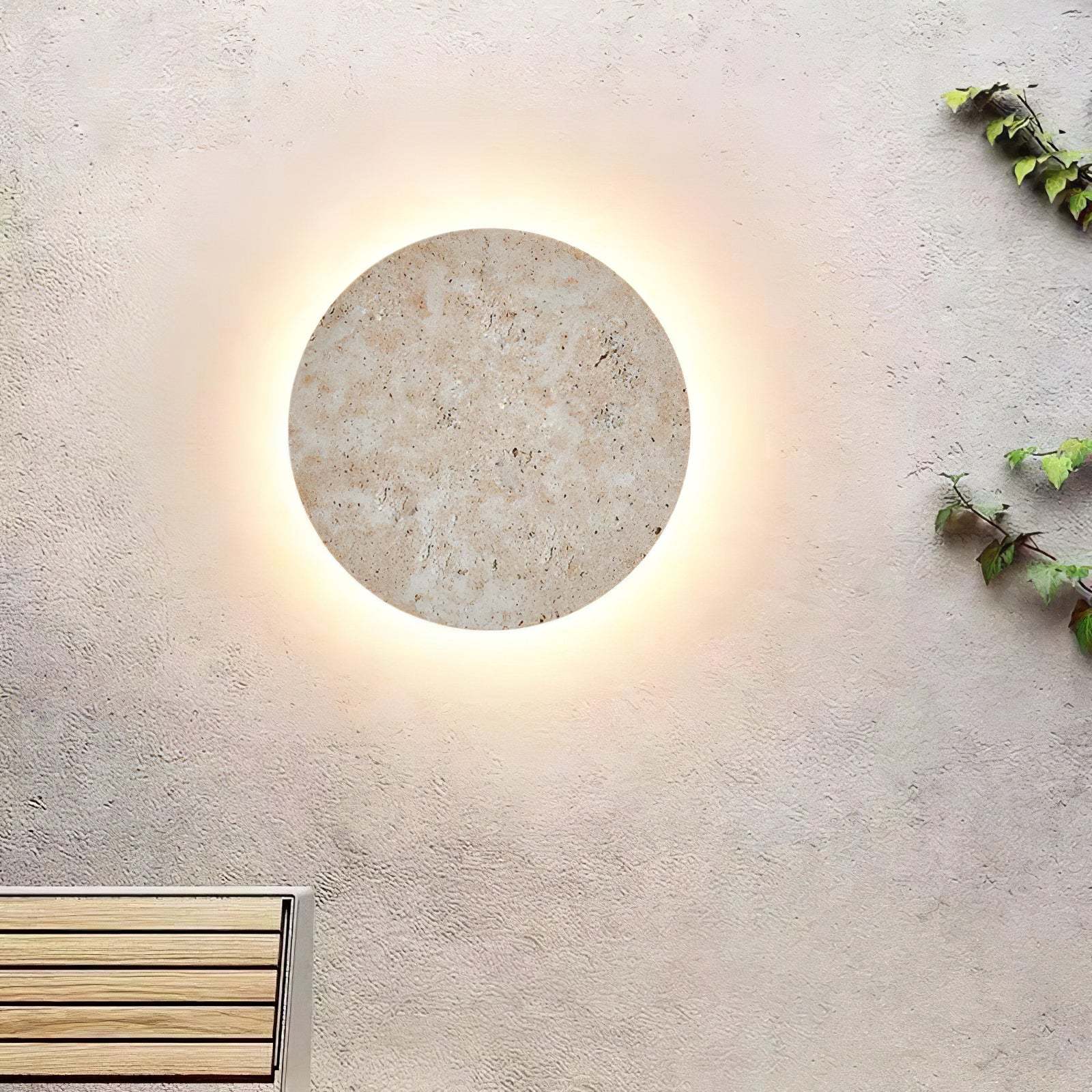 Aurzoren Minimalistische Travertin Wandleuchte-Las Sola