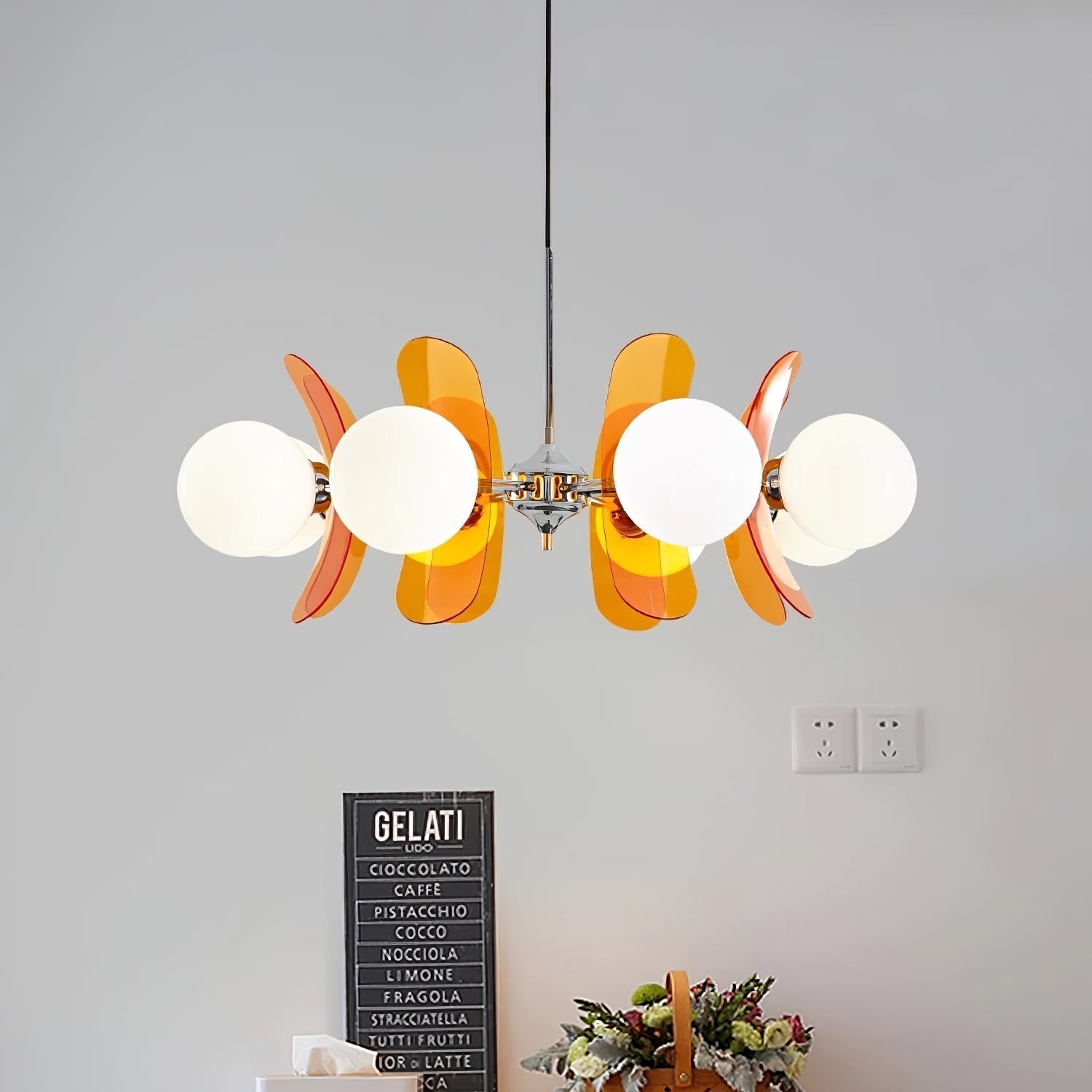 Prism Kreativer Sputnik Glas Kronleuchter Orange-Las Sola