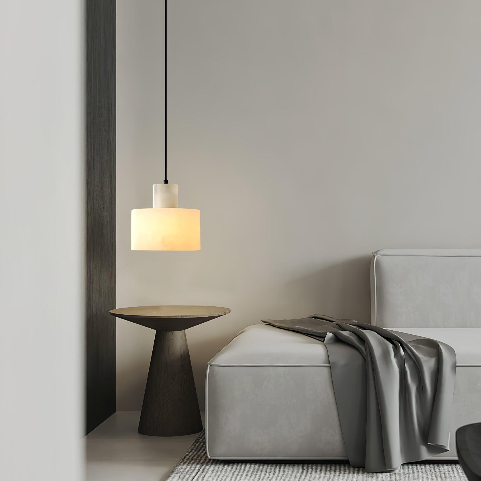 Alabaster Pendelleuchte Dual Zylindrisch-Las Sola