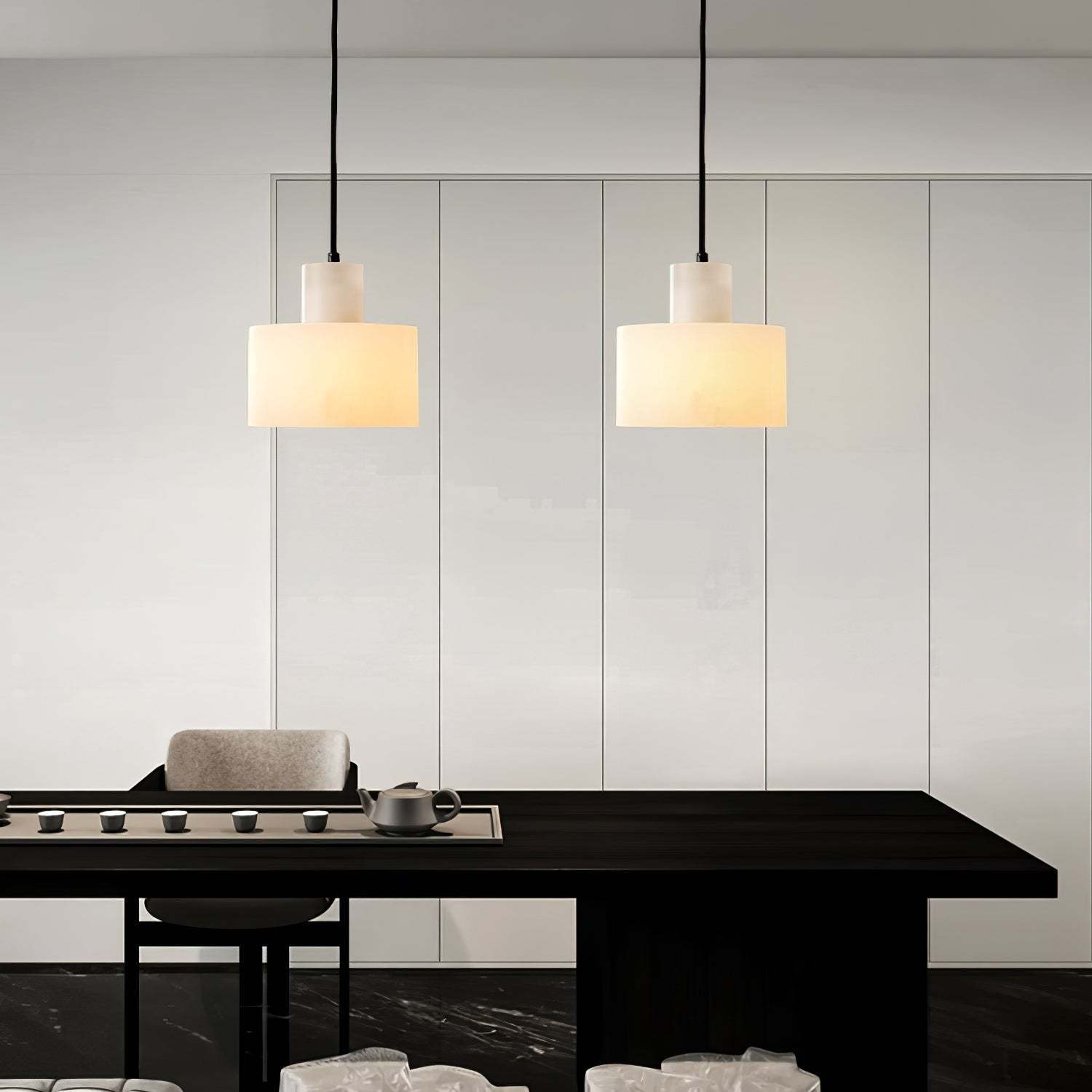 Alabaster Pendelleuchte Dual Zylindrisch-Las Sola