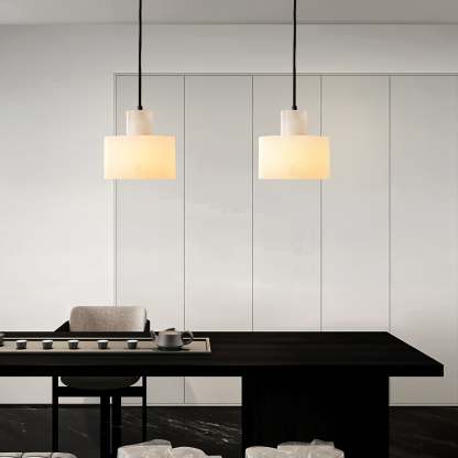Alabaster Pendelleuchte Dual Zylindrisch-Las Sola